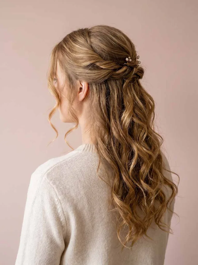 Elegant Twist Hairstyles: 10 Ideas for Every Occasion 6 Long hair styled in a cascading twisted half-up hairstyle elegant twist for long hair