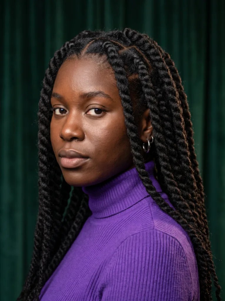 Medium Marley twists with a matte kinky texture on 4C natural hair