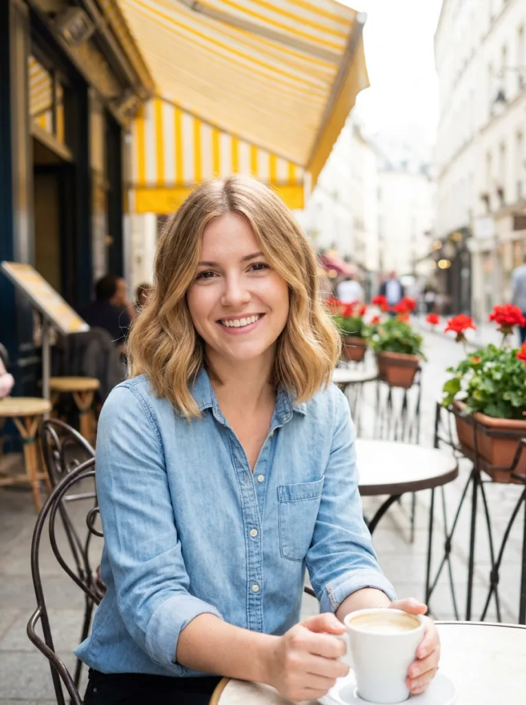 Honey blonde lob with a subtle one inch tilt and a center part, worn with soft loose waves