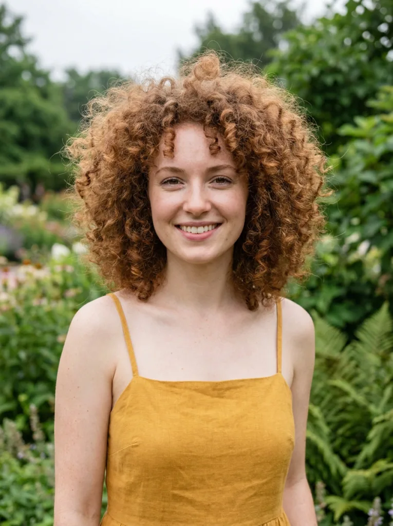 Curly cherub cut forming an even cloud-like halo of 3A to 3B curls