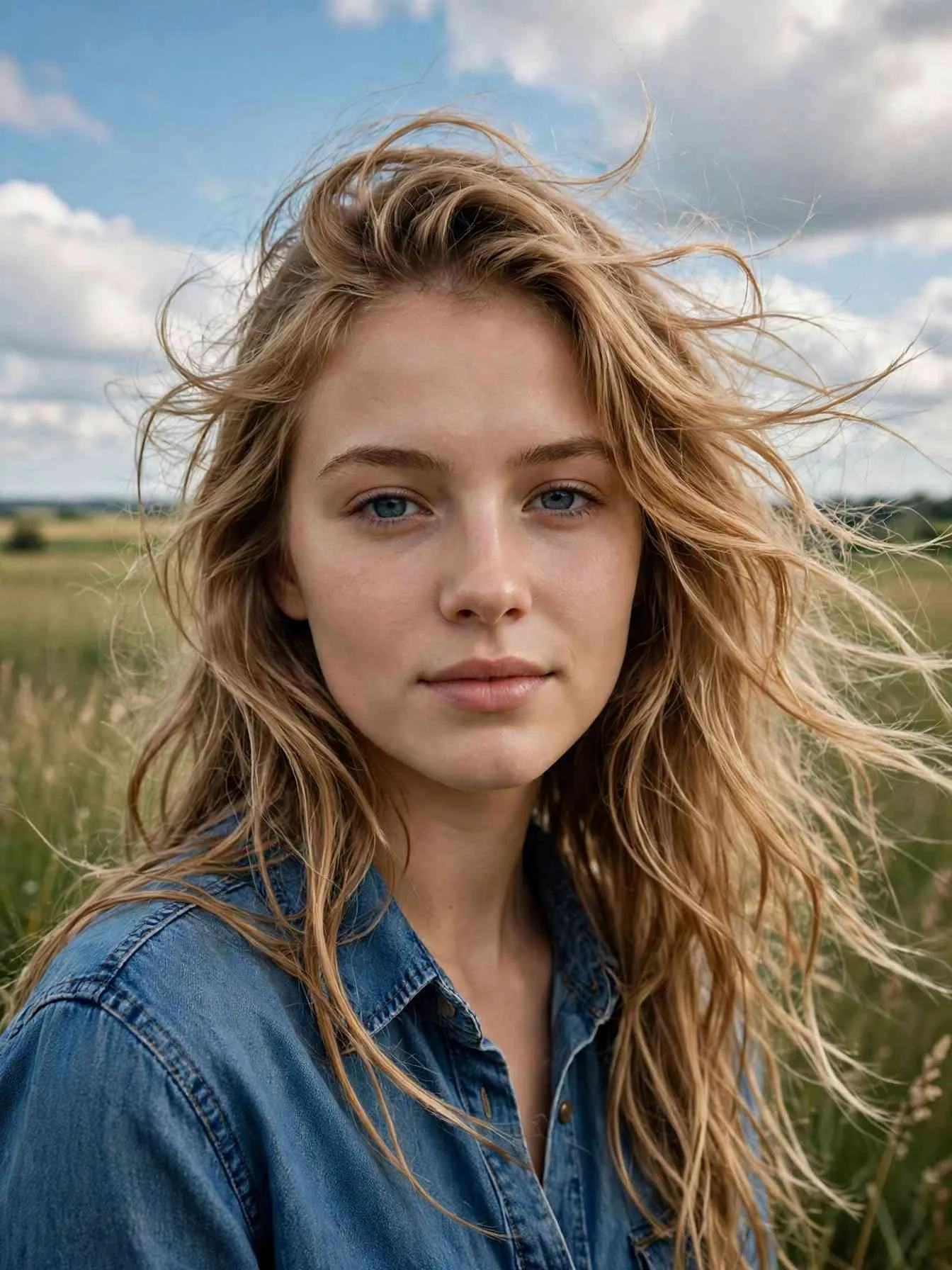 Loose touchable western waves on long hair
