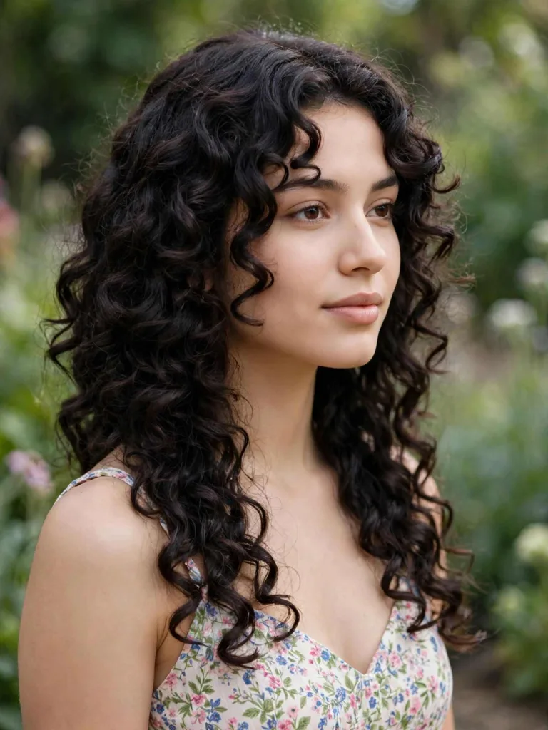 Defined ringlets butterfly shape on curly hair