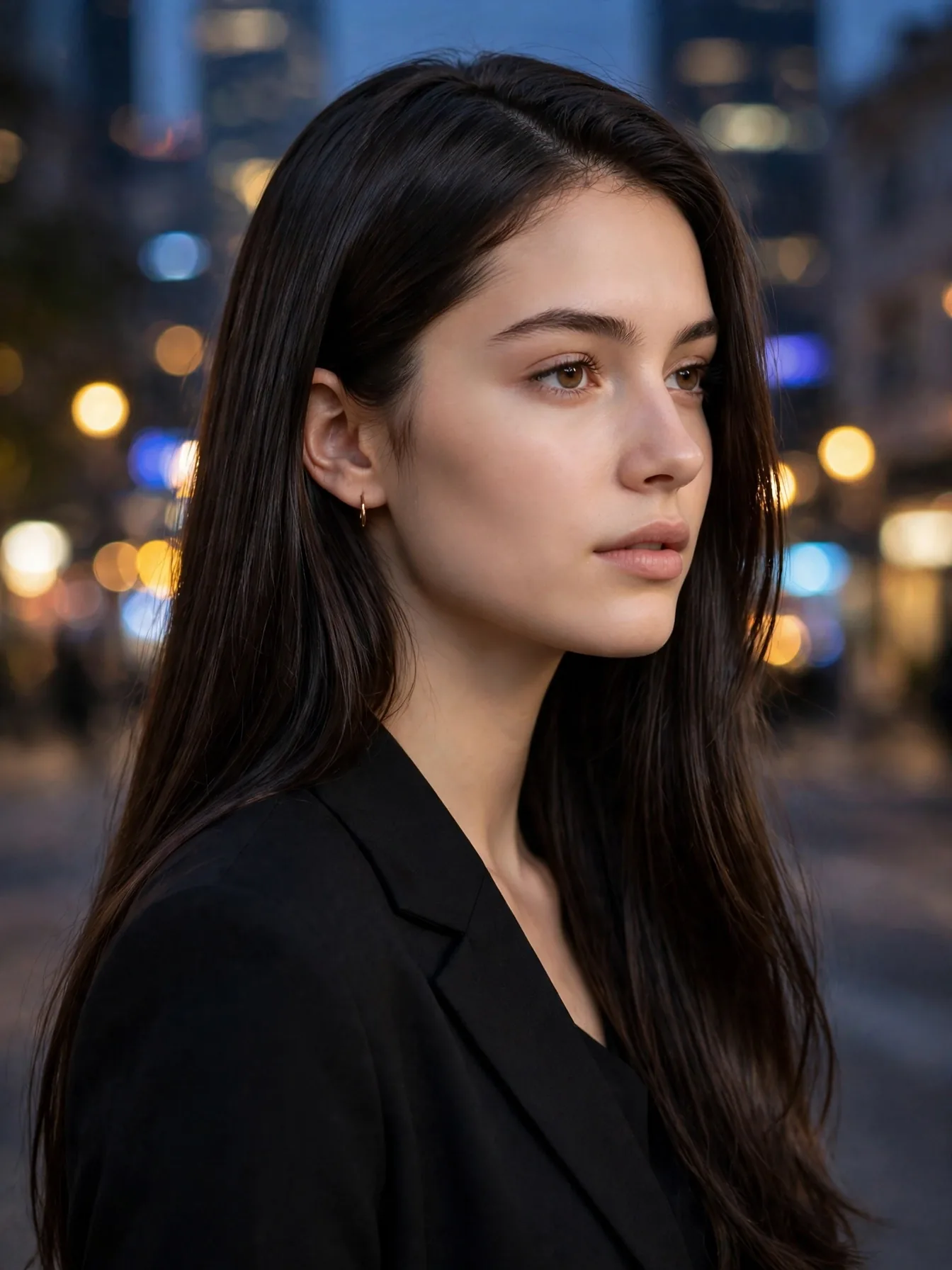 Espresso depth hair color, near-black glossy brunette