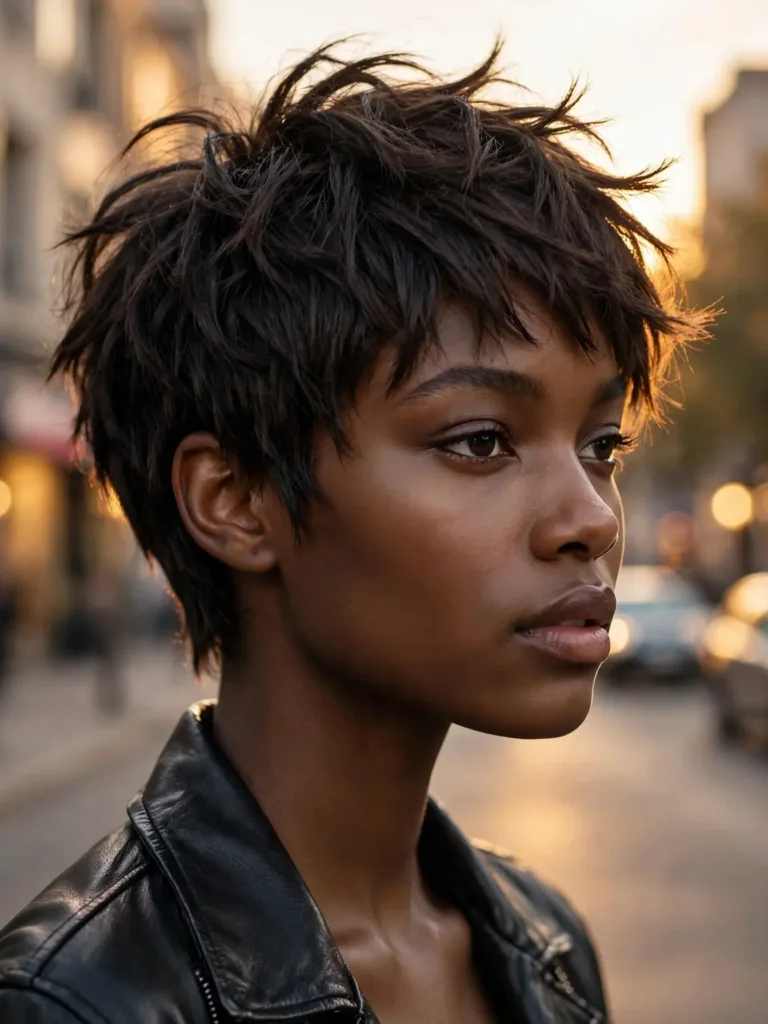 Textured choppy pixie with piecey layers