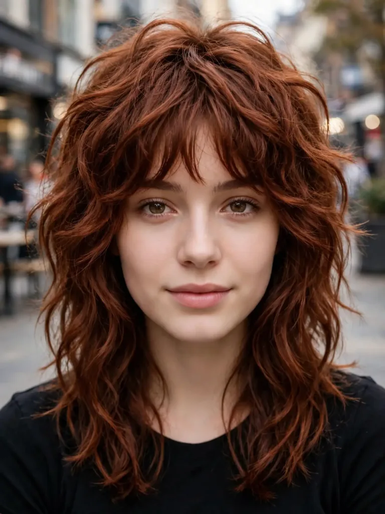 25 Best Haircuts for Thick Wavy Hair That Remove Bulk 5 Modern shag haircut on thick wavy hair with textured ends