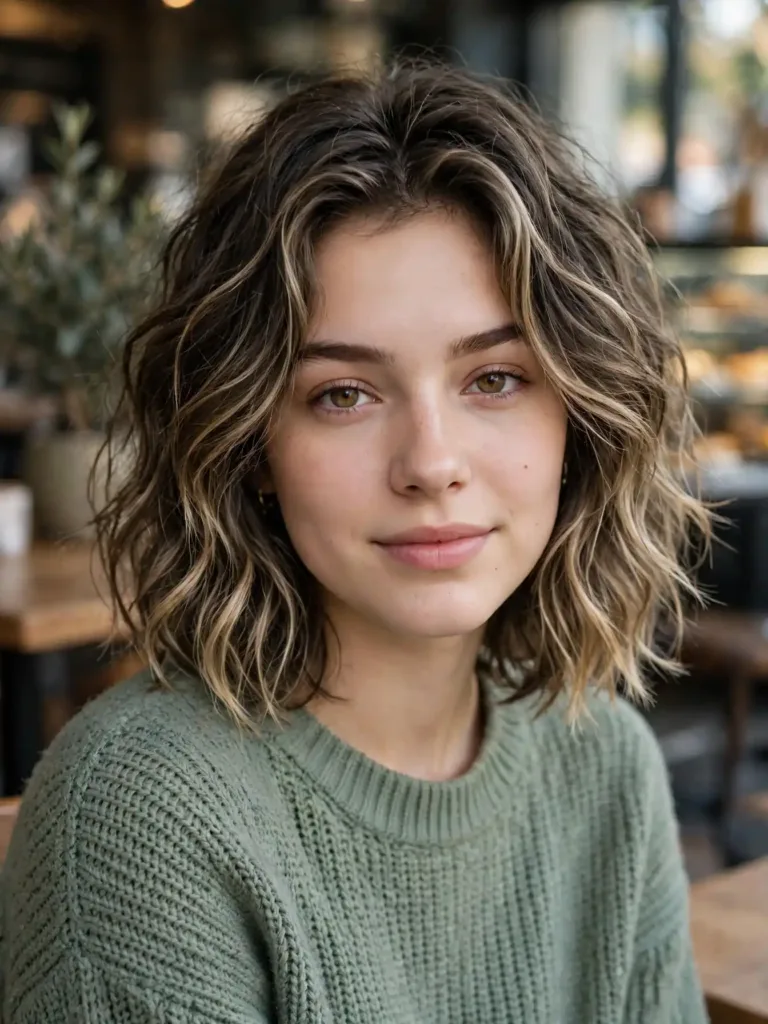 25 Best Haircuts for Thick Wavy Hair That Remove Bulk 6 Textured lob haircut on thick wavy hair, collarbone length