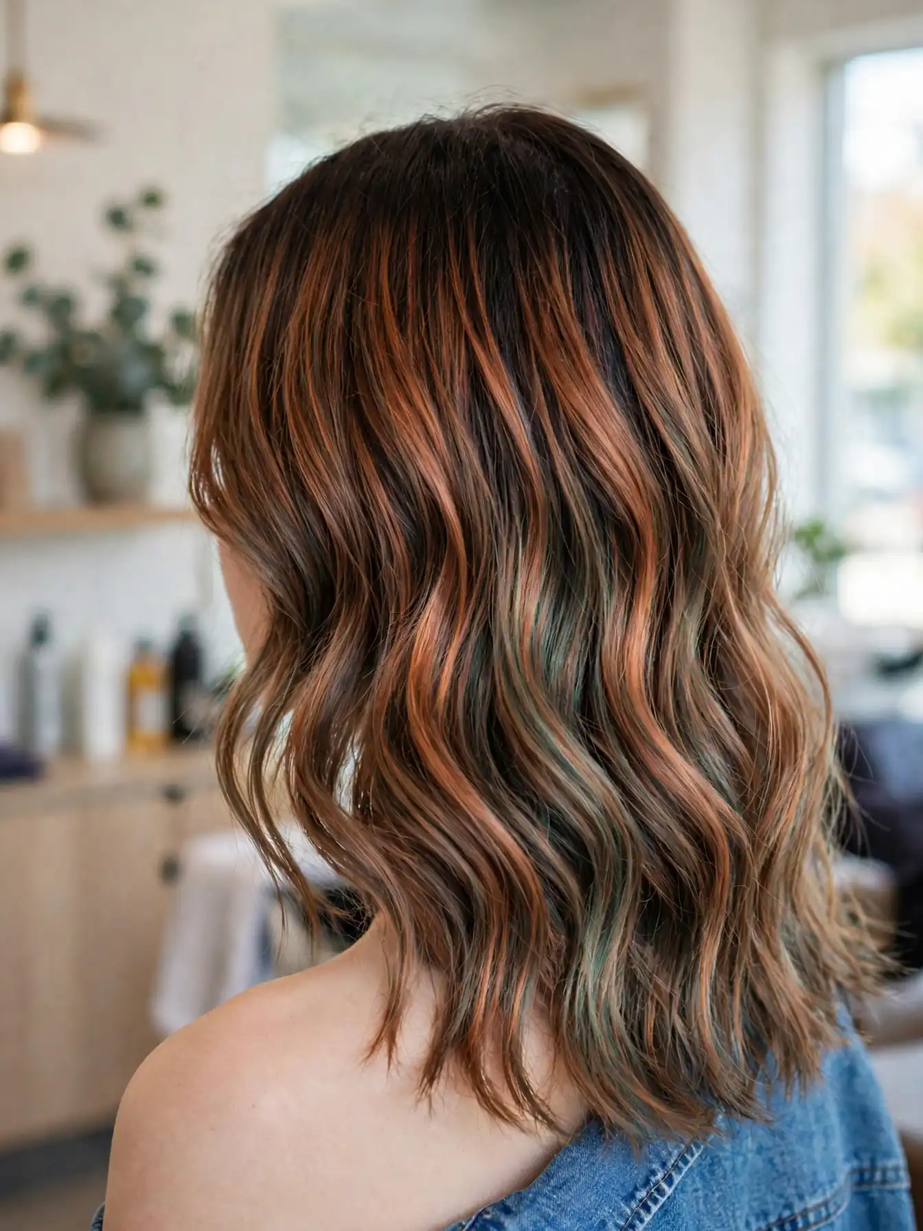 Oxidized copper root melt with a soft blurred regrowth line