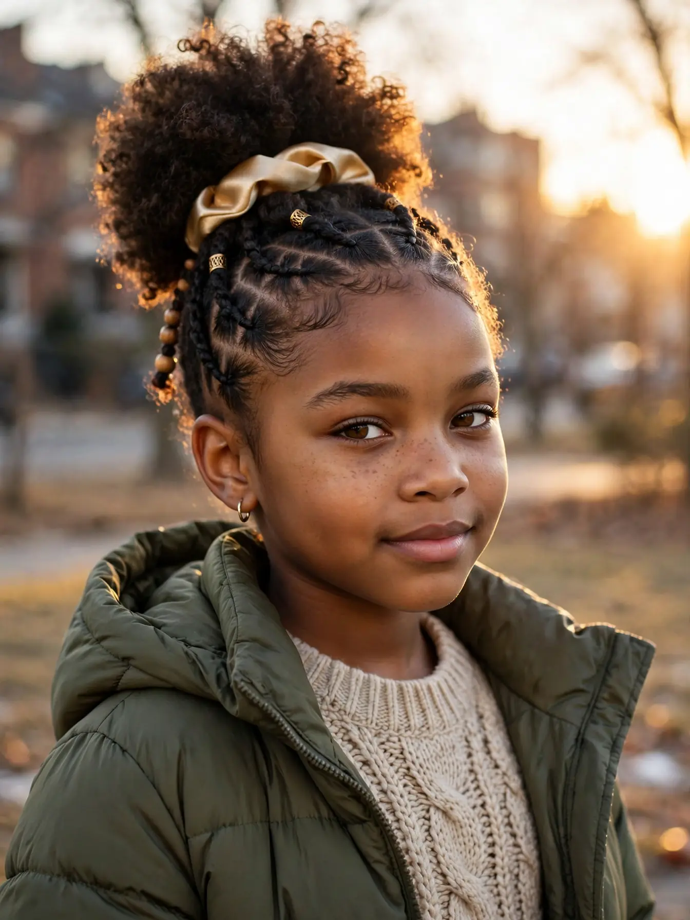 22 Winter Natural Hairstyles For Kids They'll Love 7 high puff with a flat-twisted front for kids