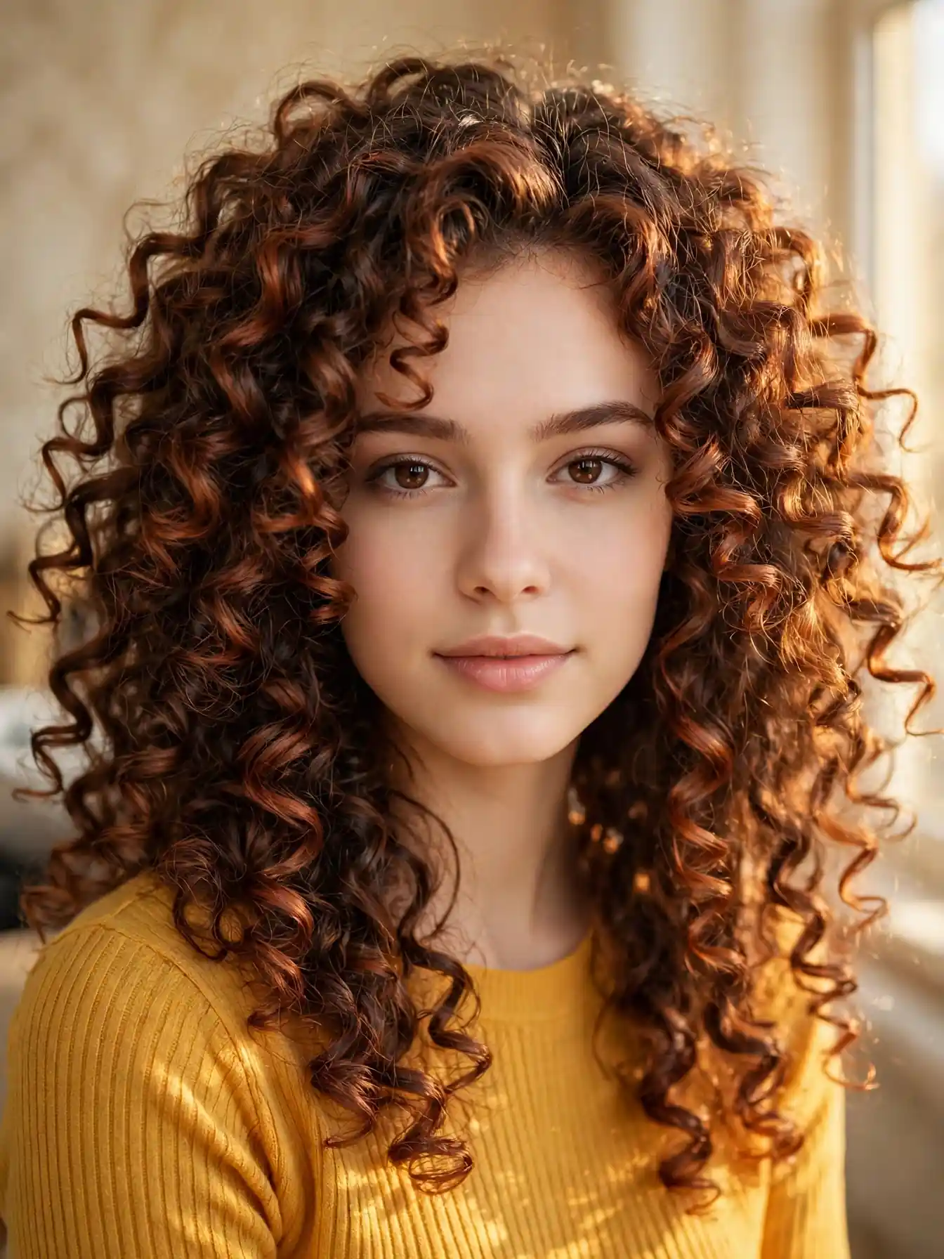 Oxidized copper curls with curl-by-curl copper dimension