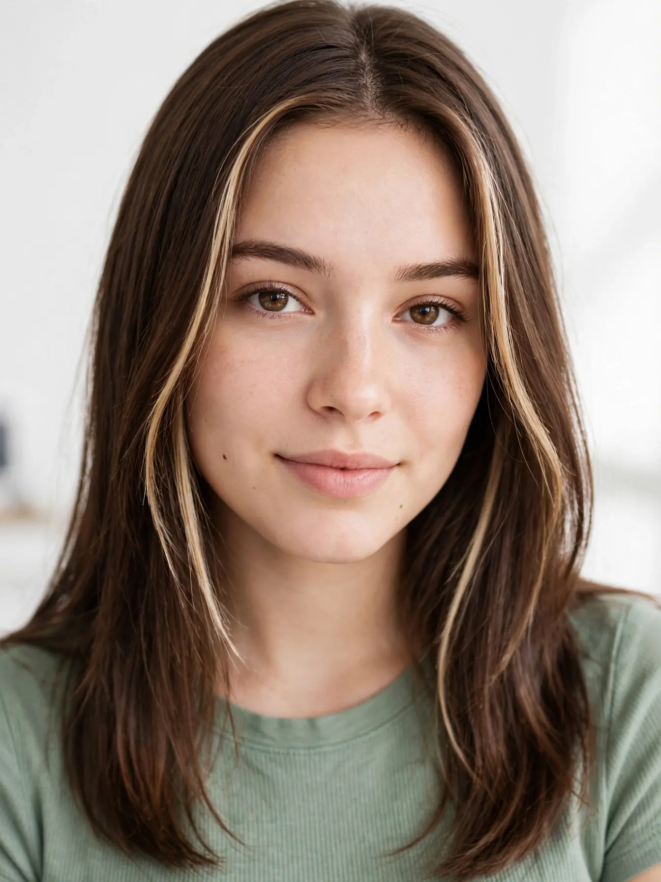 Honey Face-Framing Highlights on Milk Chocolate Honey face-framing highlights on milk chocolate brown hair