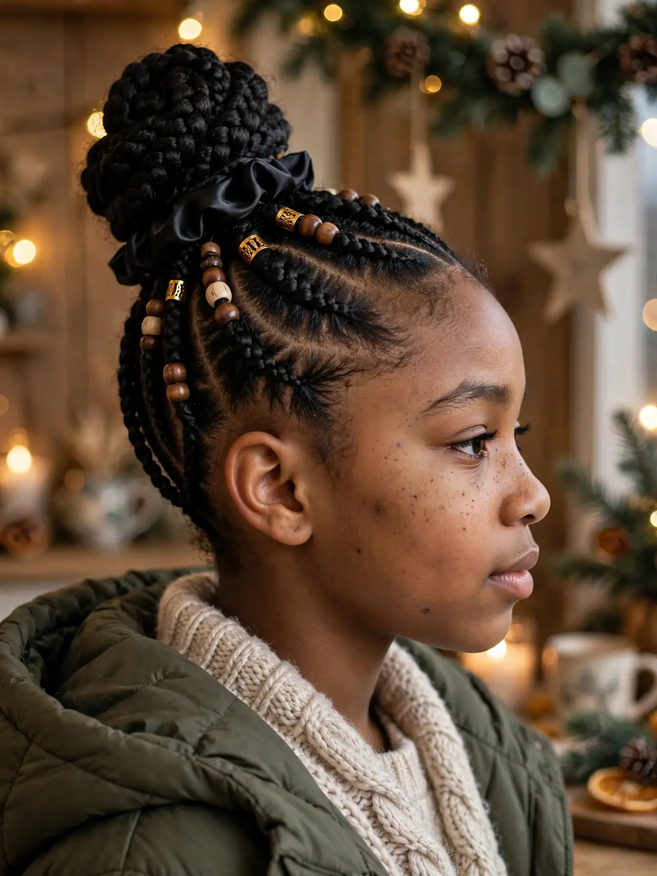22 Winter Natural Hairstyles For Kids They'll Love 10 high shuku braided bun for kids