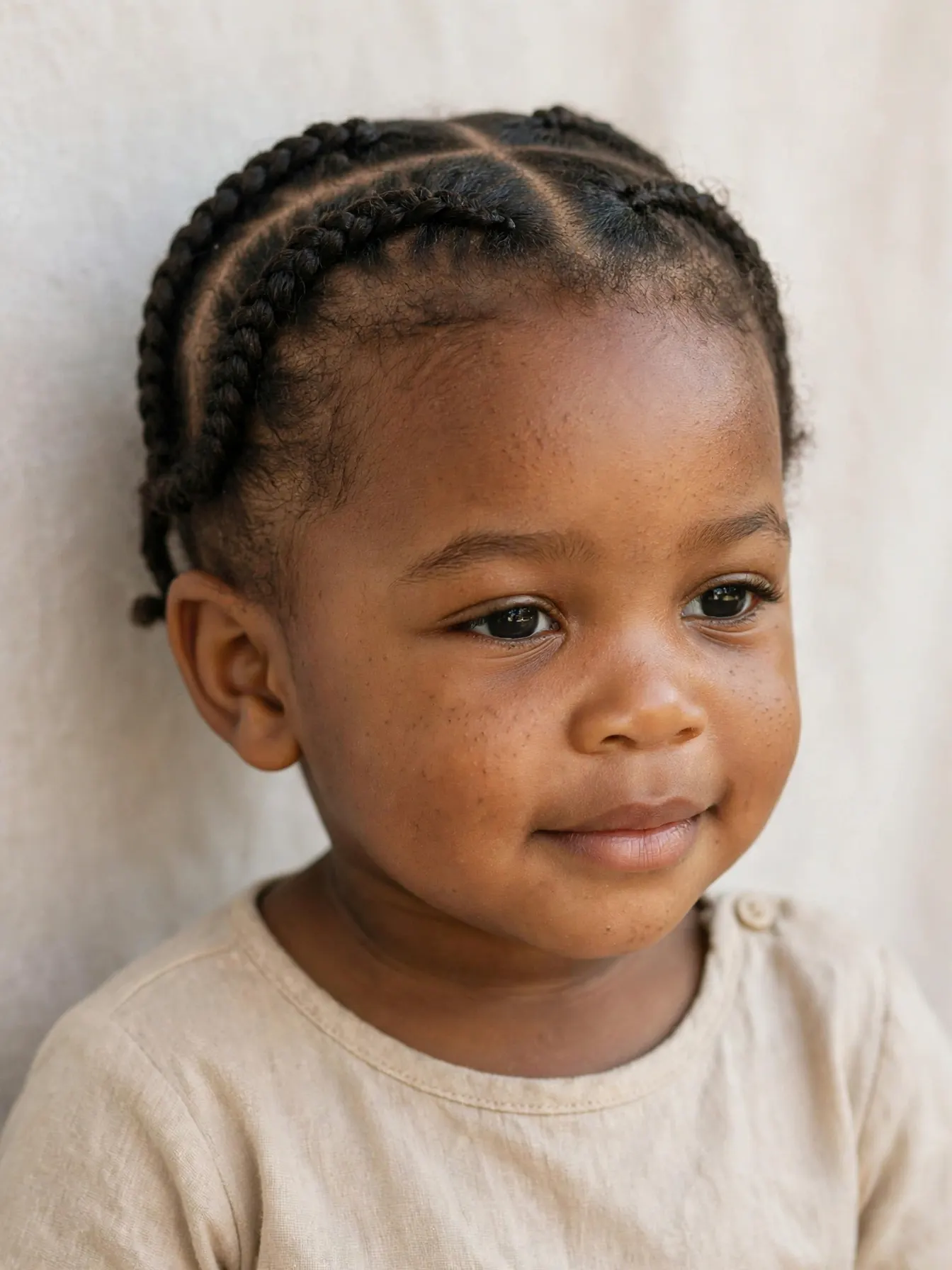 toddler with cornrows circling the crown