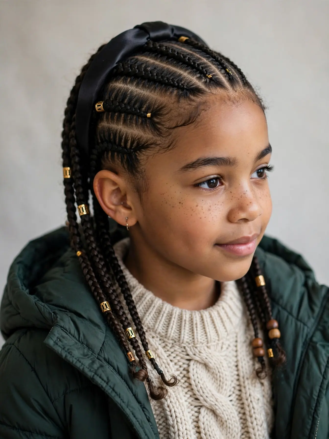 22 Winter Natural Hairstyles For Kids They'll Love 15 neat stitch cornrows going straight back for kids