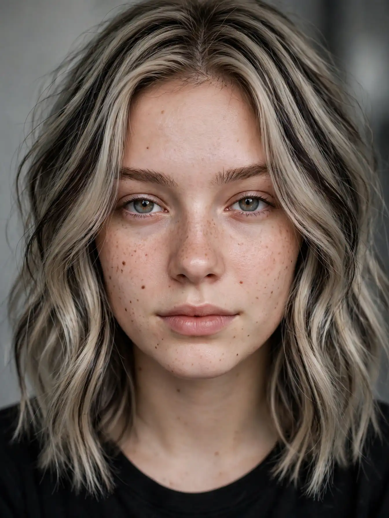 Ashy bronde melt built with dark lowlights through blonde