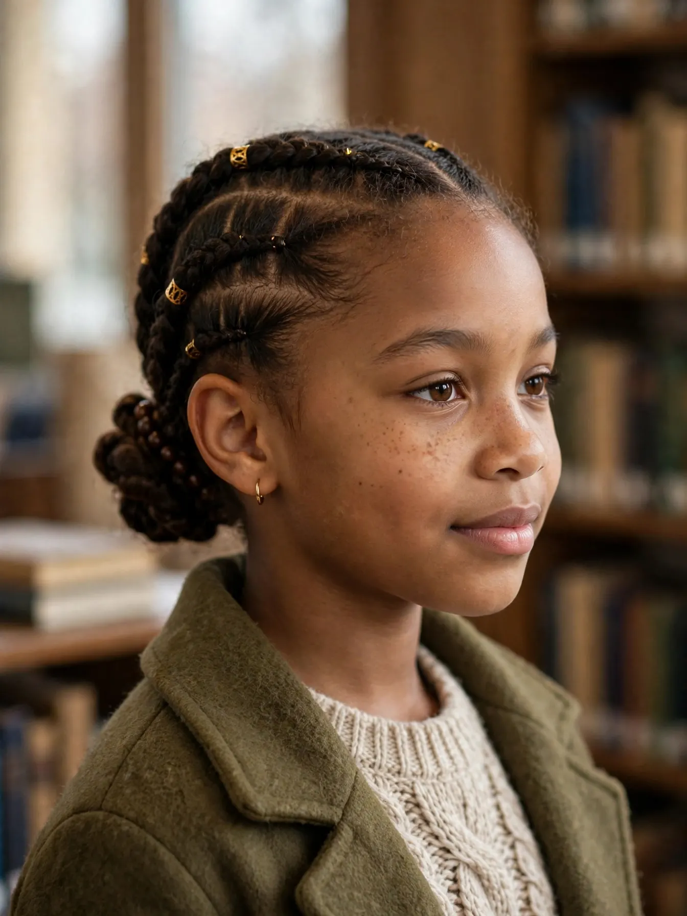 22 Winter Natural Hairstyles For Kids They'll Love 17 low twisted bun at the nape for kids