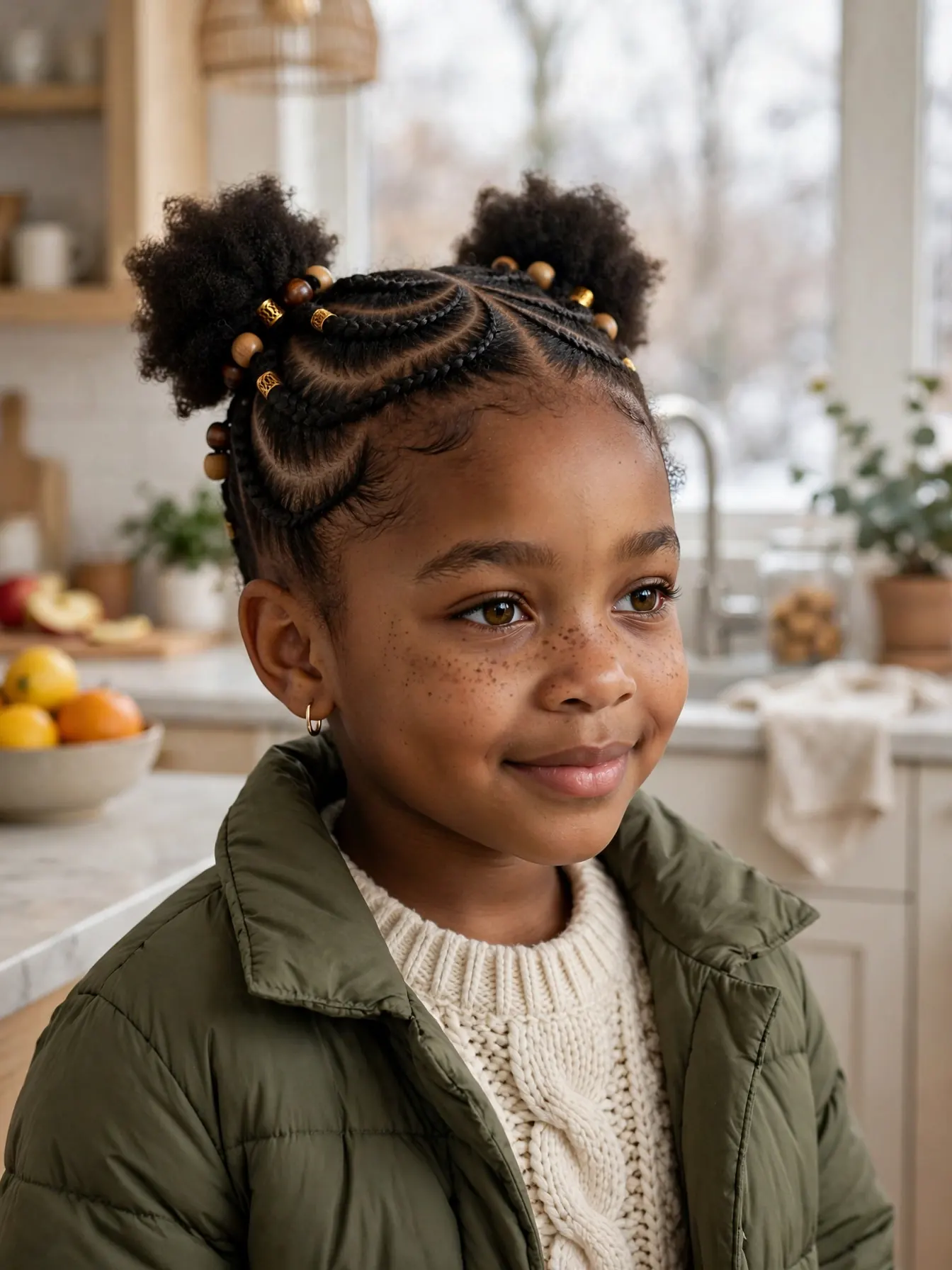 22 Winter Natural Hairstyles For Kids They'll Love 18 patewo double puffs for toddlers