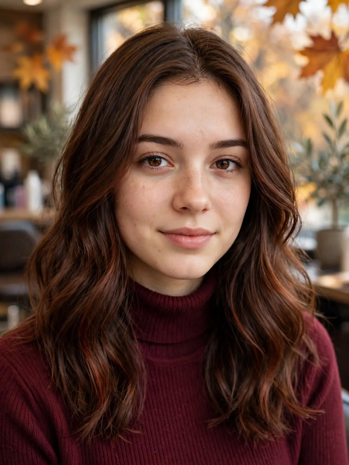 Cinnamon Milk Chocolate Hair Subtle cinnamon lowlights in milk chocolate brown hair