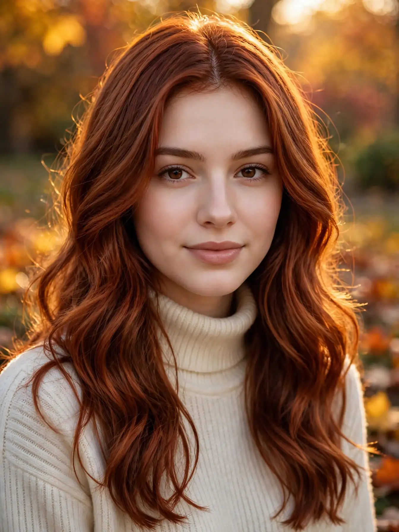 Spiced oxidized copper hair warmed with cinnamon tones