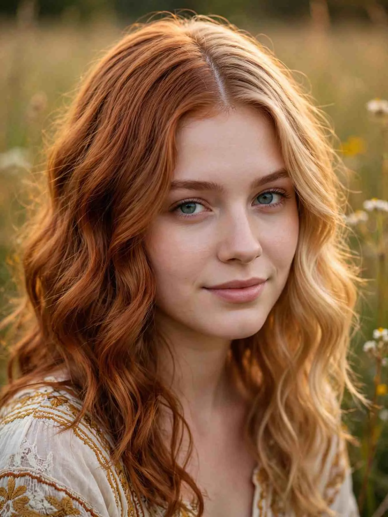 Ginger and butter blonde split dye
