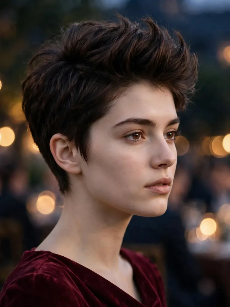 Voluminous crown pixie with lifted quiff