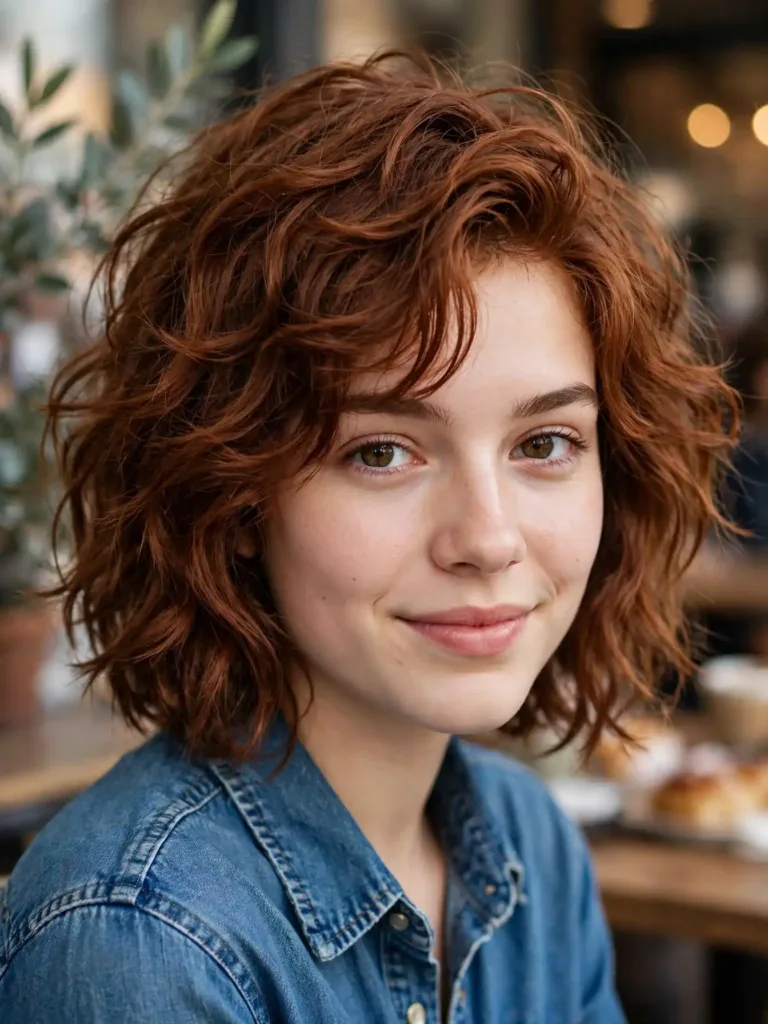 25 Best Haircuts for Thick Wavy Hair That Remove Bulk 21 Shaggy wavy bob haircut with crown layers