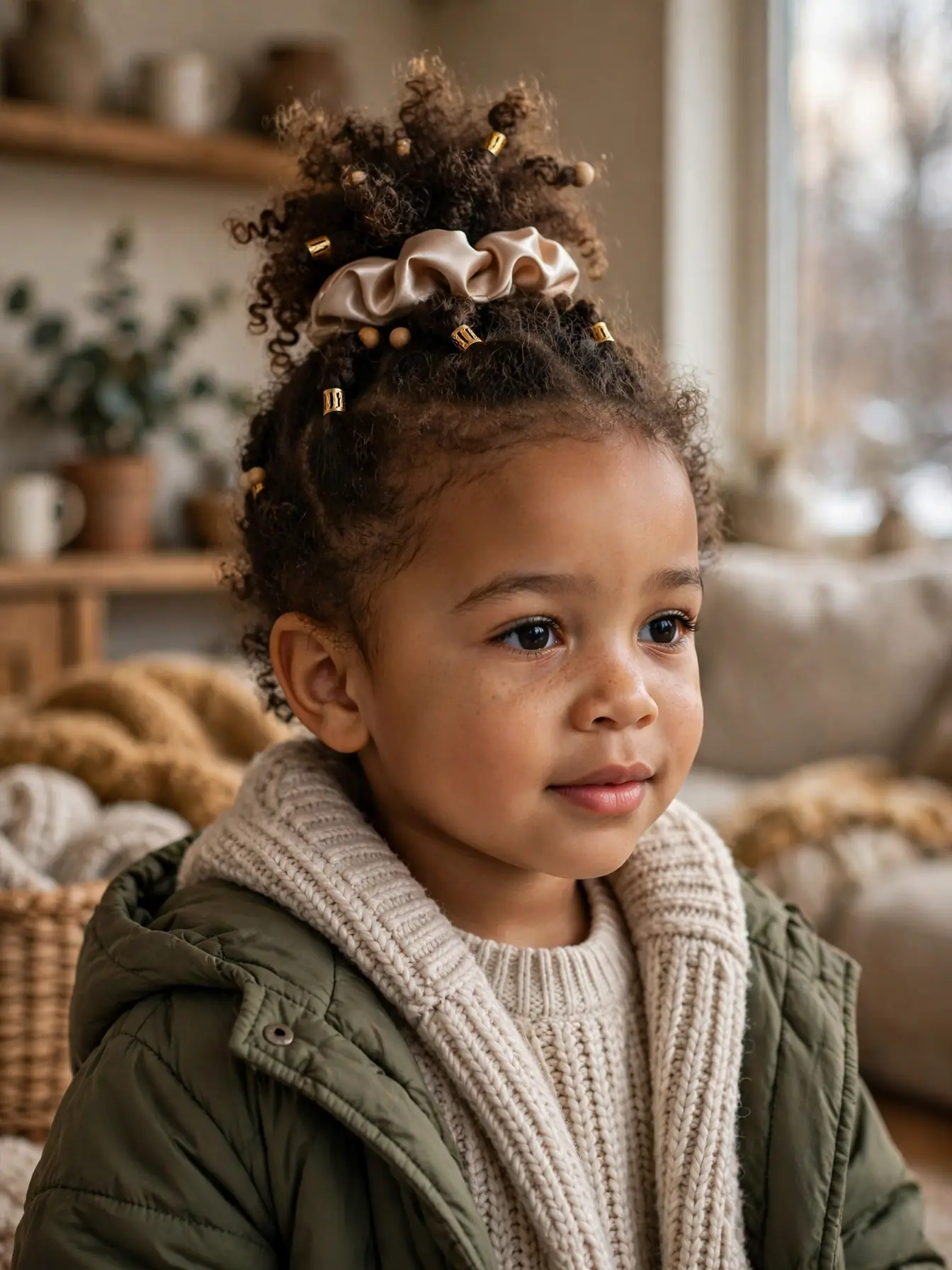 22 Winter Natural Hairstyles For Kids They'll Love 22 pineapple updo for short natural curls on kids
