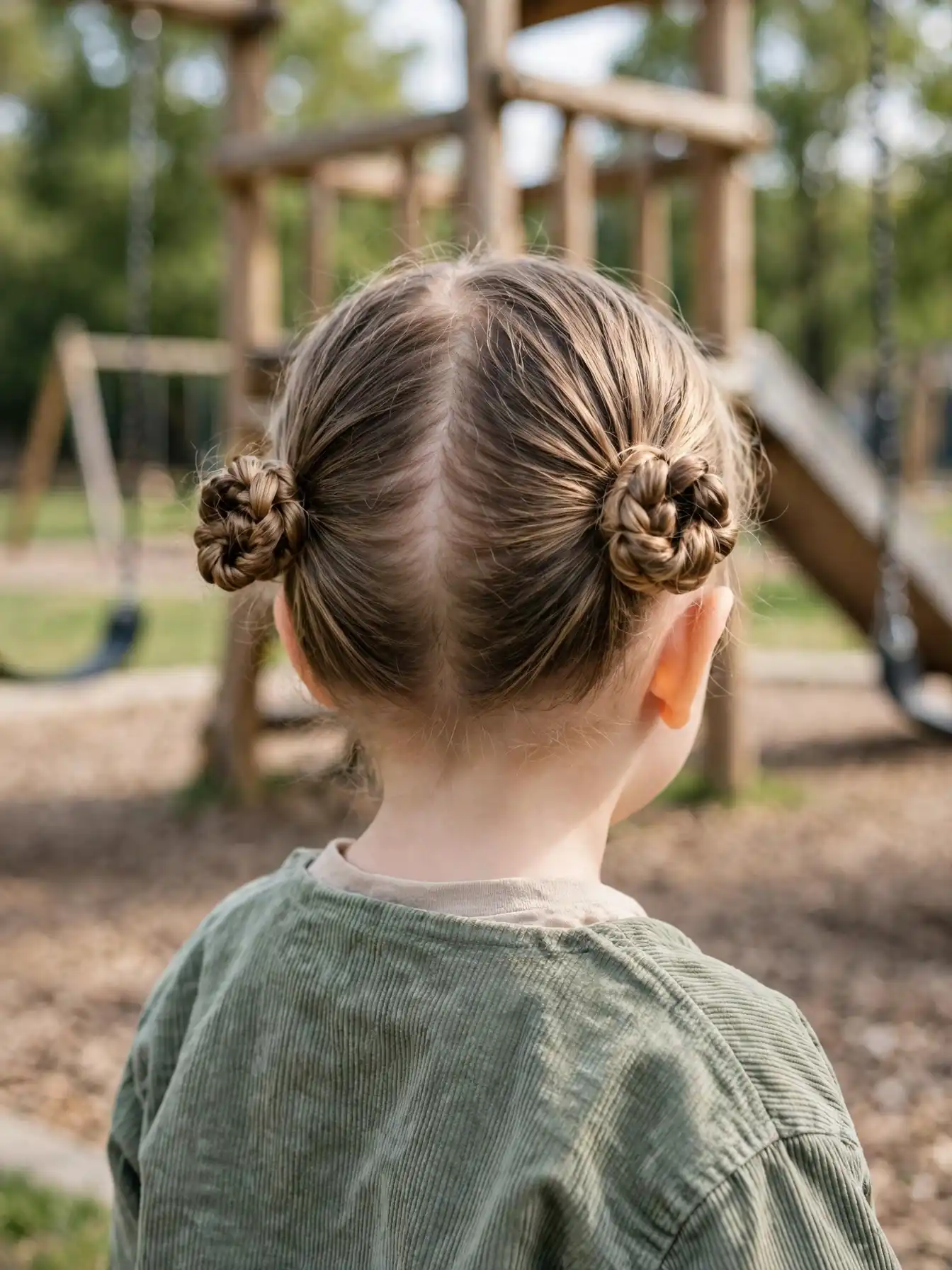 22 Cute Toddler Girl Hairstyles That Are Easy at Home 23 Toddler girl with braided pigtails coiled into two small buns