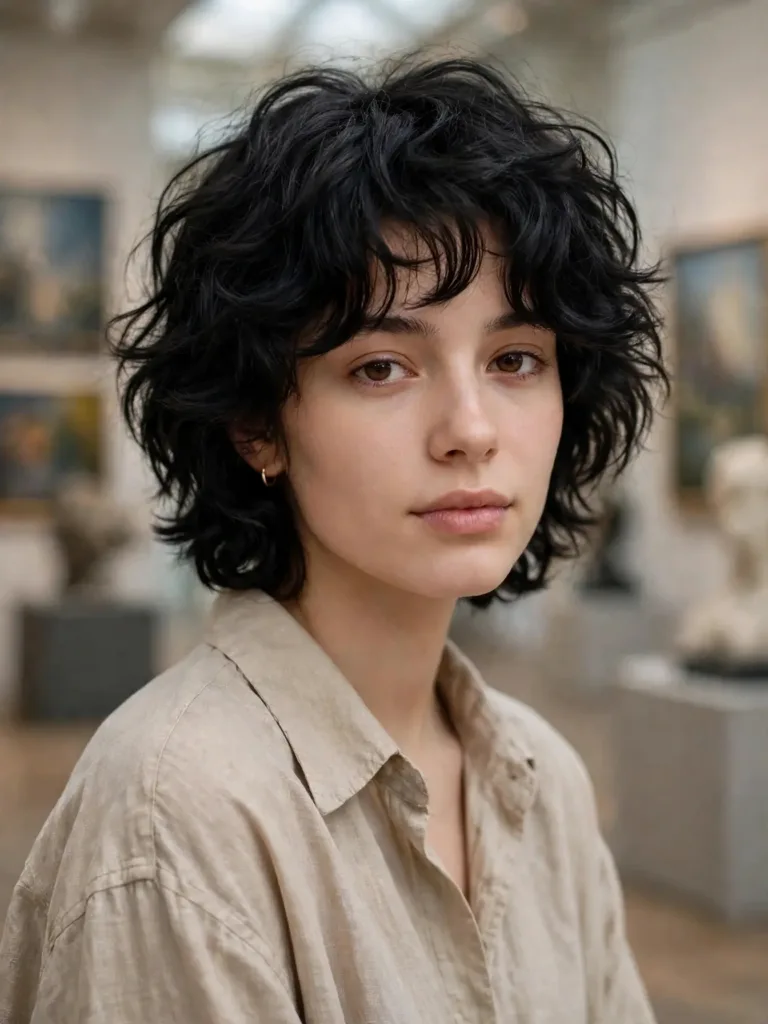 25 Best Haircuts for Thick Wavy Hair That Remove Bulk 25 Cropped shag haircut on thick wavy hair, short textured shape