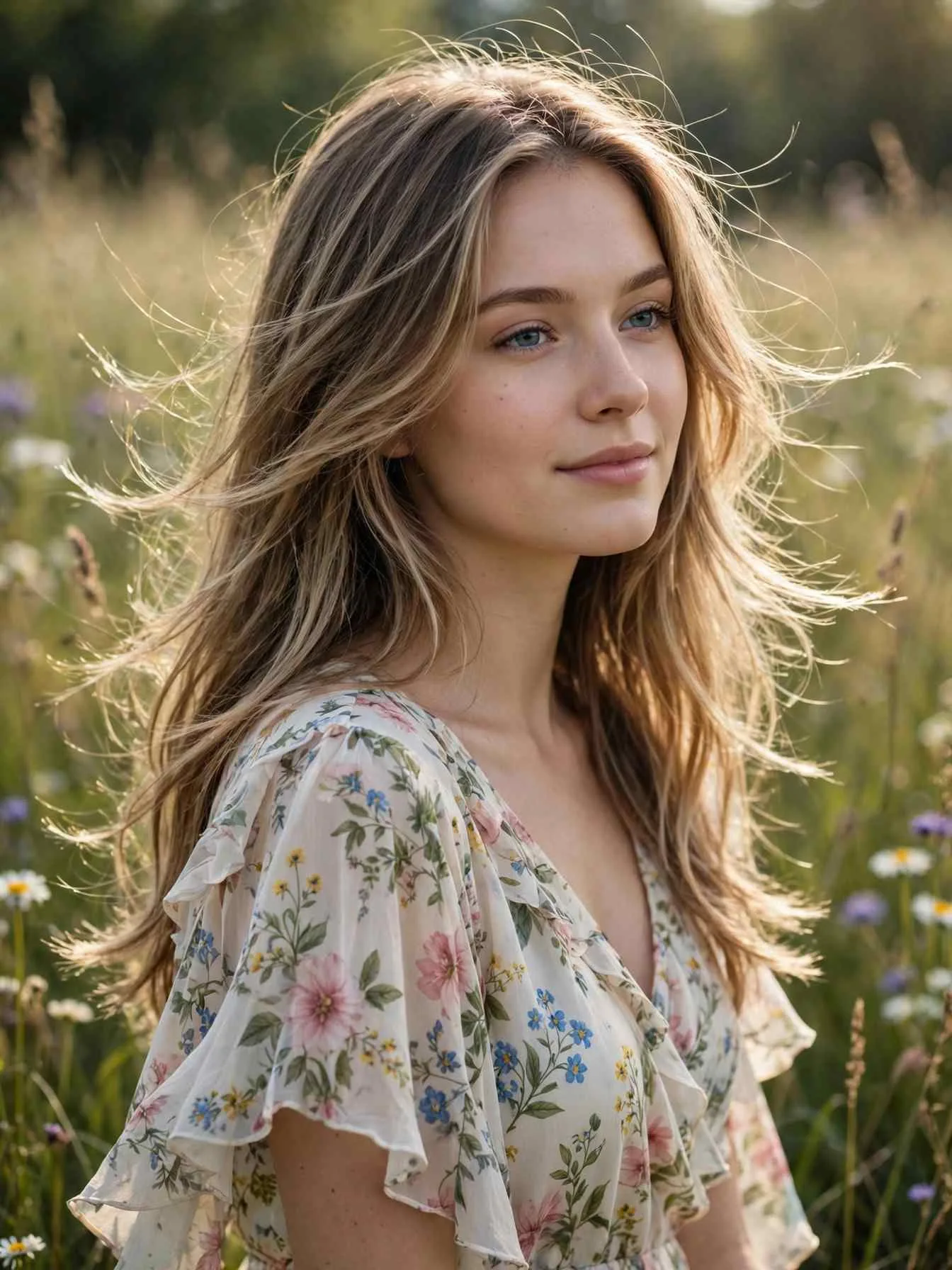 Long feathered layers with fine blended airy layering and softly flicked ends
