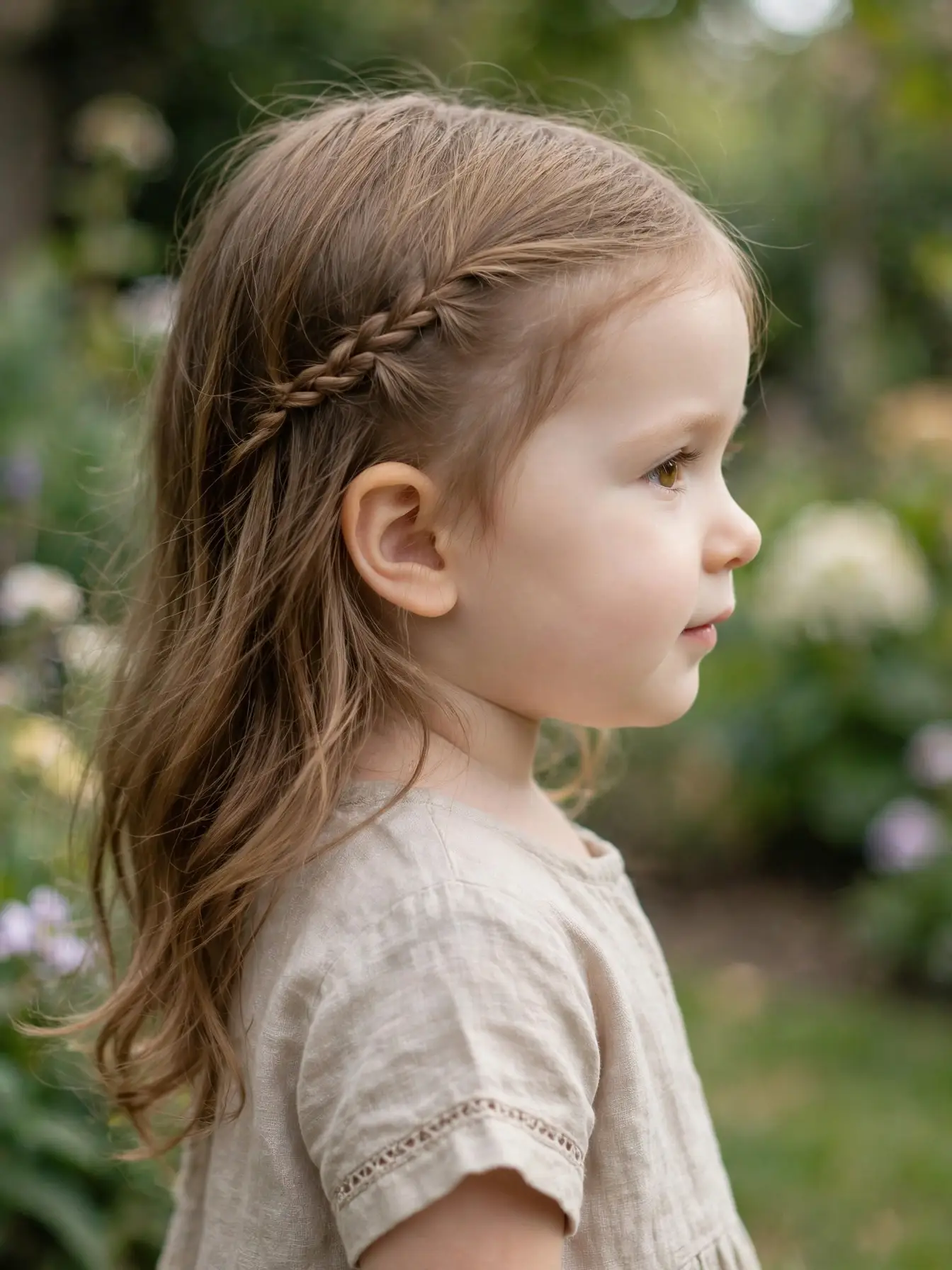 22 Cute Toddler Girl Hairstyles That Are Easy at Home 25 Toddler girl with a small fishtail accent braid near her temple