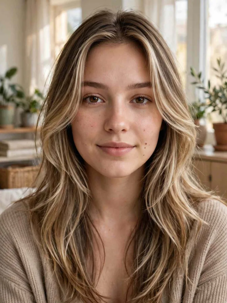 Whisper-light face-frame butterfly hairstyle with cheekbone-grazing layers