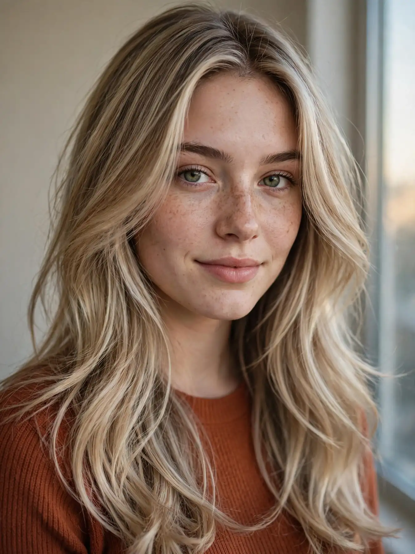 Cool honey blonde hair with ash-cooled warmth on a woman