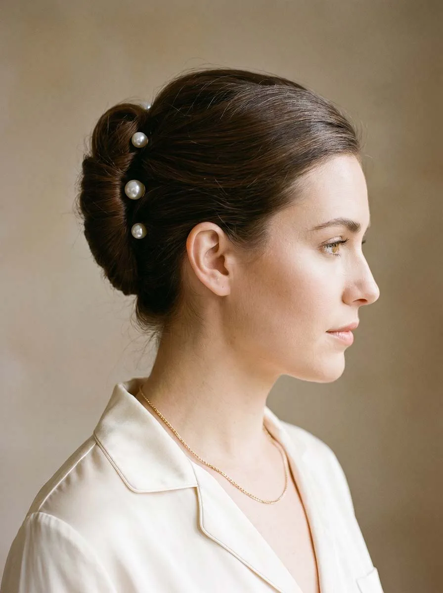 Elegant Twist Hairstyles: 10 Ideas for Every Occasion 1 Woman with elegant French twist updo hairstyle elegant twist hairstyle ideas