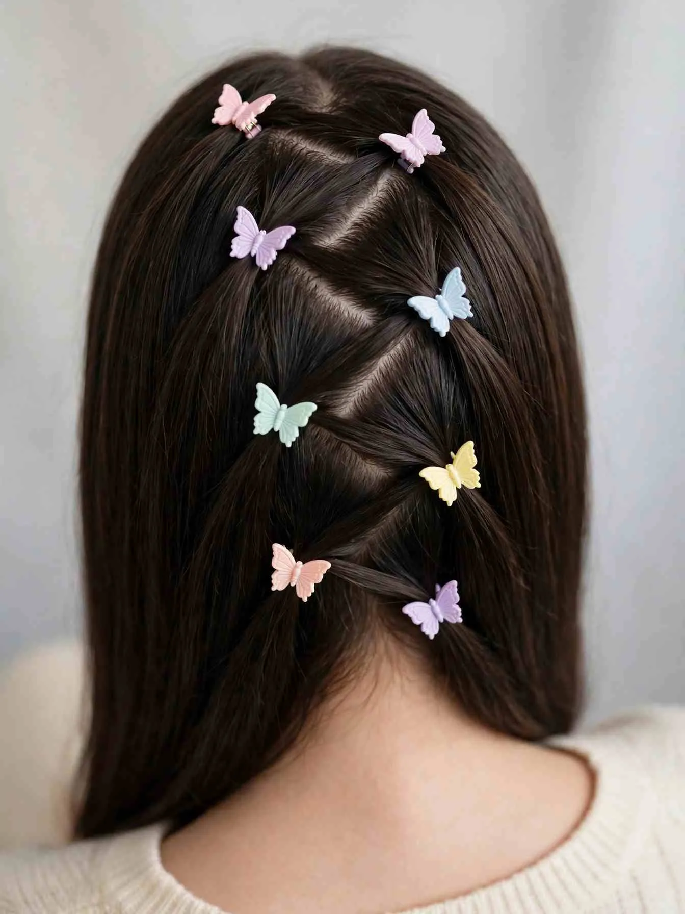 Zigzag part with mini butterfly clips marking each turn