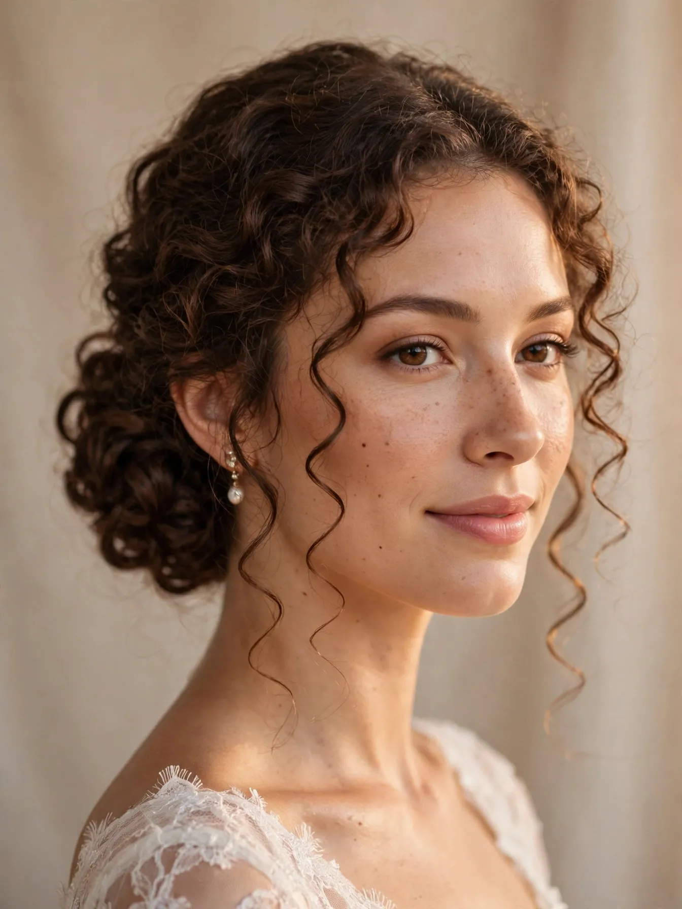 Elegant Updo for Curly Hairstyles: 20 Timeless Ideas 1 Elegant updo for curly hairstyles with a low chignon