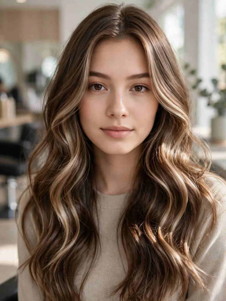 21 Mocha Latte Brunette Ideas That Look Expensive Now 13 Mocha latte brunette hair color on long wavy hair with creamy beige balayage ribbons