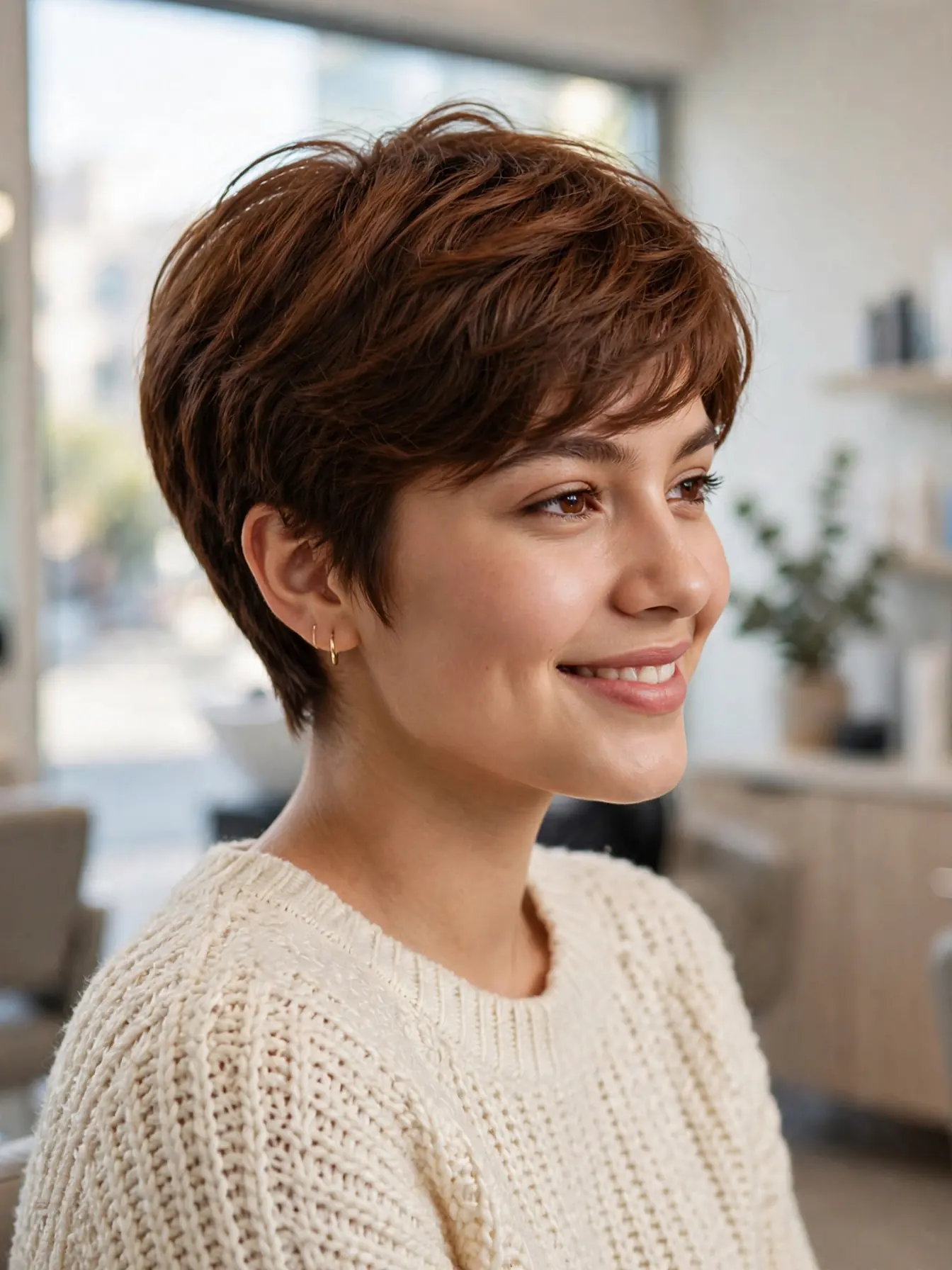 Featured photo of stylish pixie cuts: a classic side-swept pixie with soft layers and tapered sides