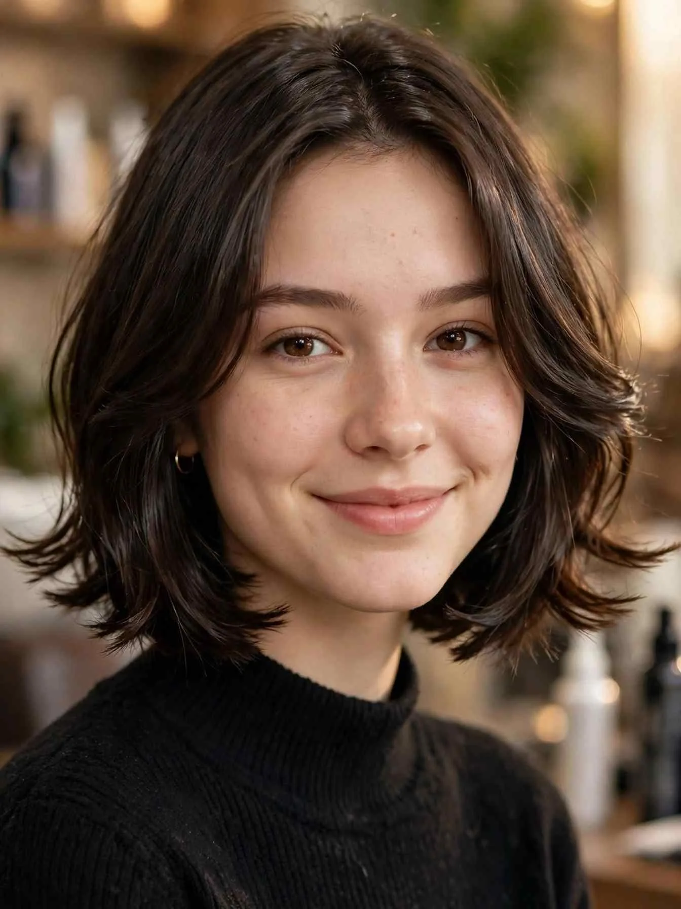 Feathered bob hairstyles with soft, flicked layers and bounce