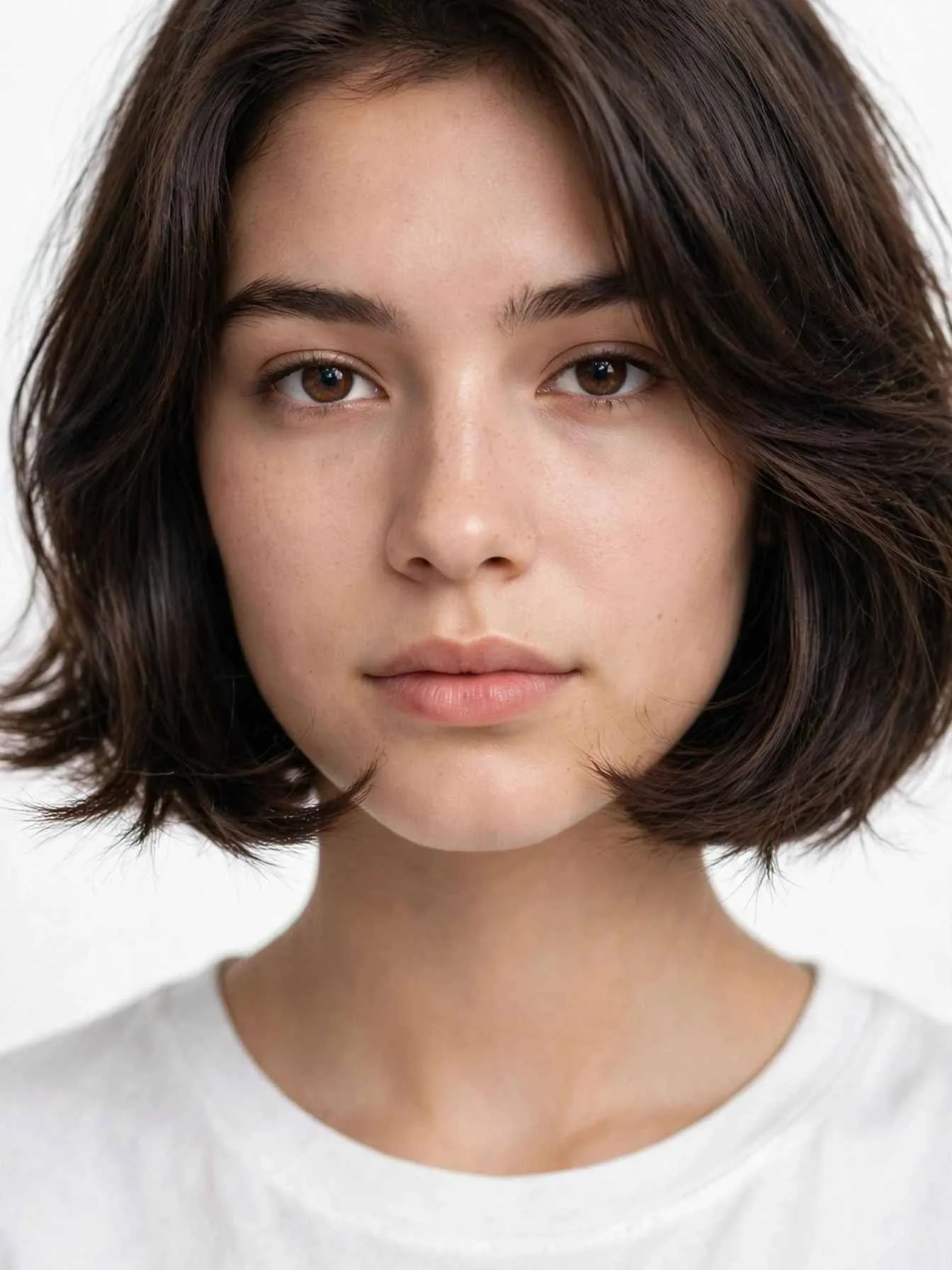 Classic chin-length feathered bob with outward-flicked ends