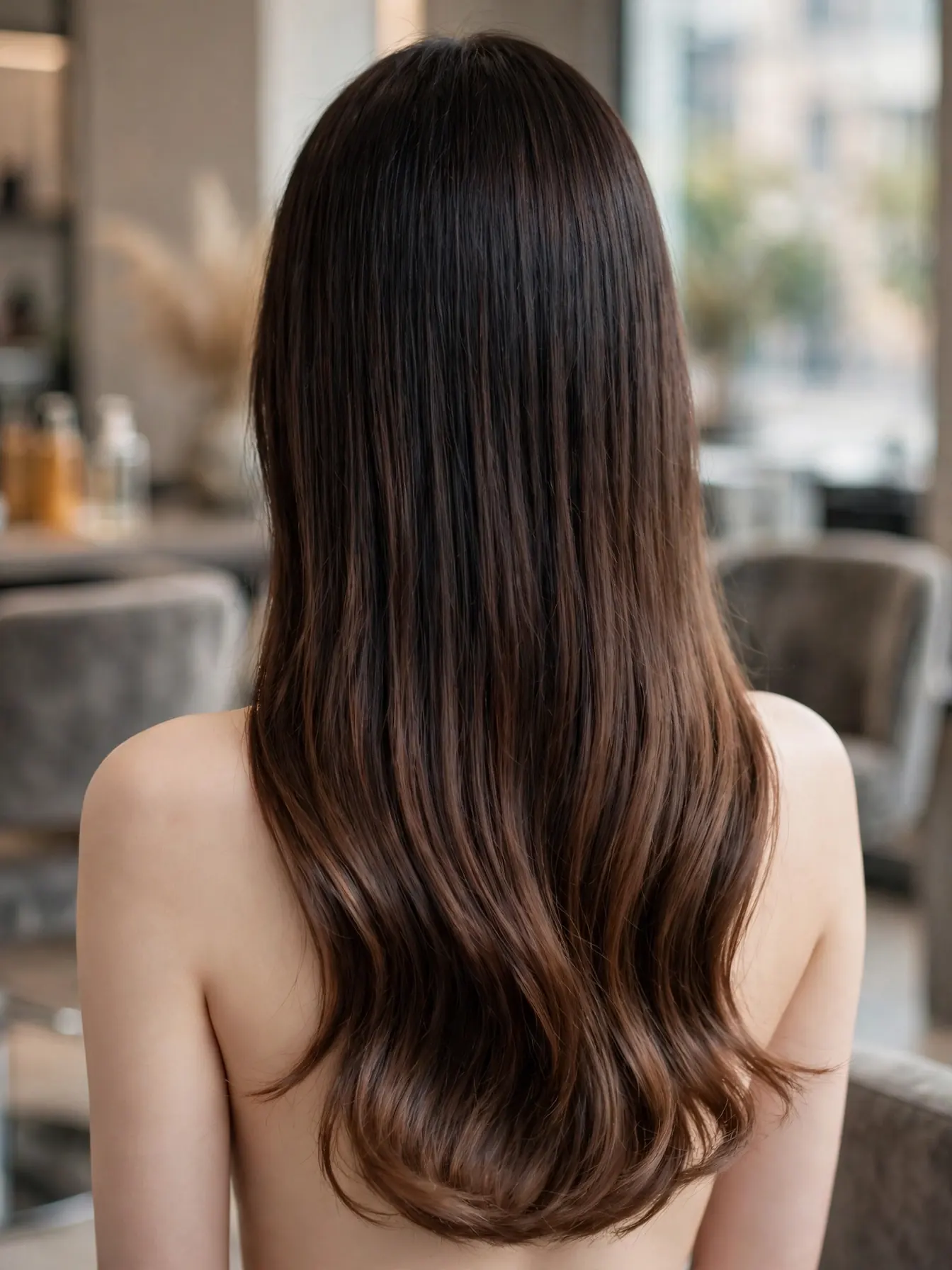 23 Espresso Mocha Balayage Ideas for Glossy Fall Hair 4 Espresso roots melting into mocha balayage ends