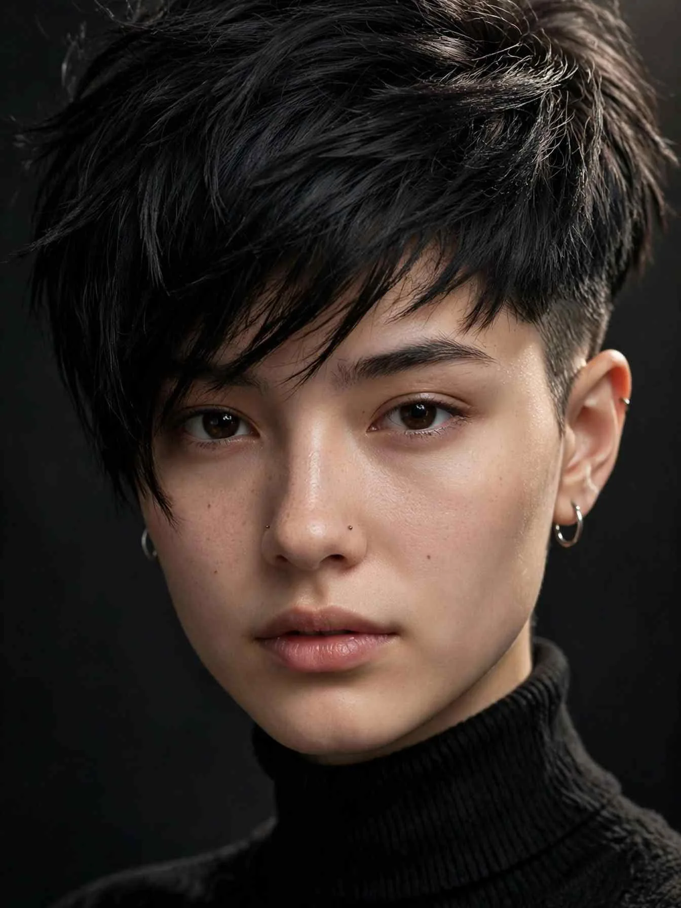 Feathered pixie bob with tapered sides