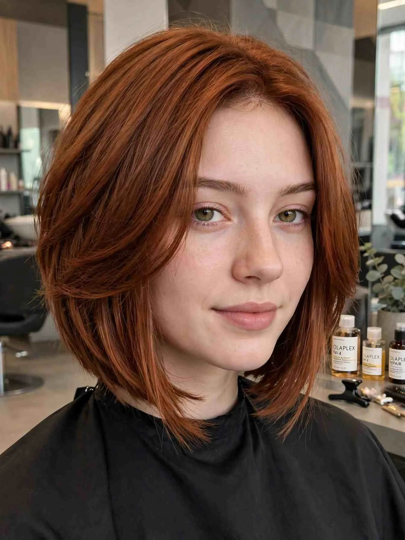 Angled A-line feathered bob