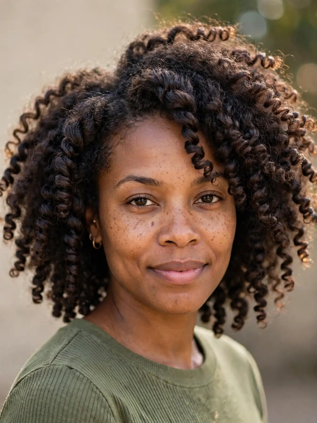 Twist-out results on medium 3C curls