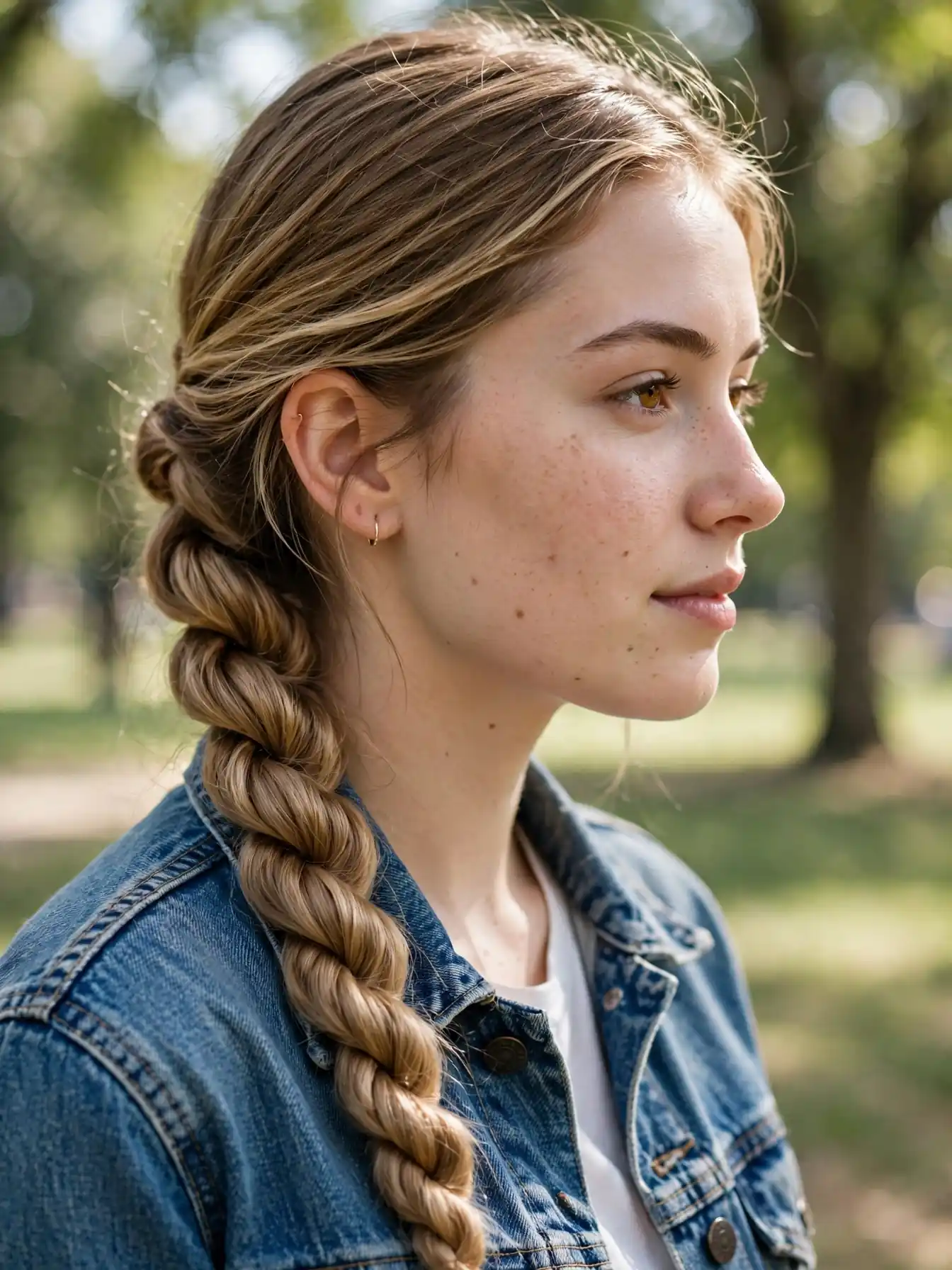 22 Cozy Winter Braid Hairstyles to Try This Season 11 Close-up of a rope twist braid texture on medium-length hair