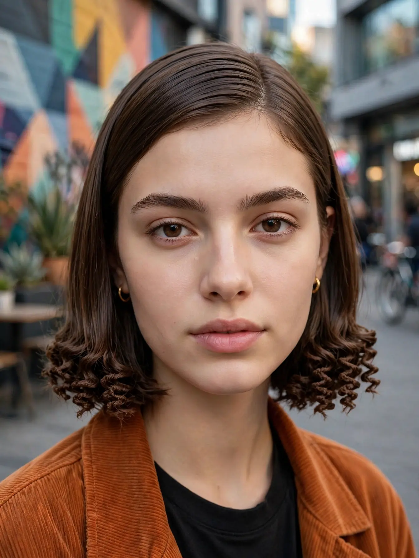 Blunt bob with crimped ends only