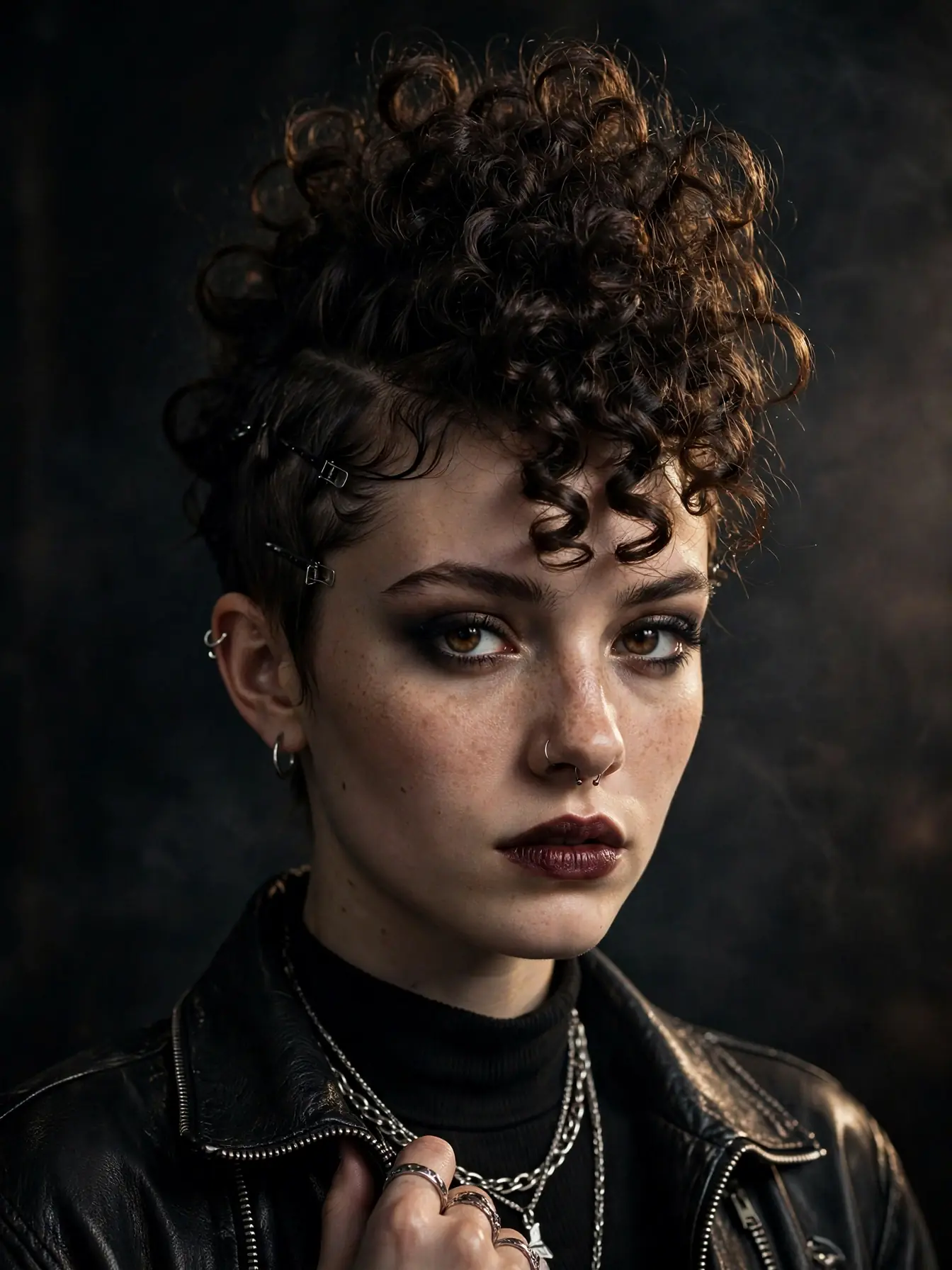 Elegant Updo for Curly Hairstyles: 20 Timeless Ideas 11 Curly faux hawk updo with pinned sides