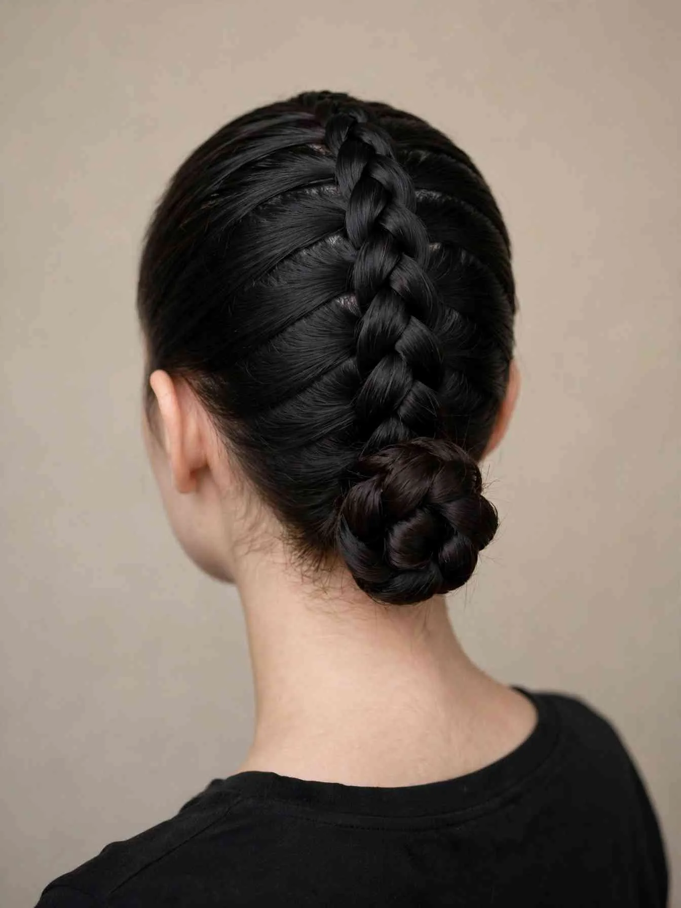 22 Clean Girl Hairstyles to Look Polished Every Day 14 Slicked French braid from the hairline coiled into a low bun