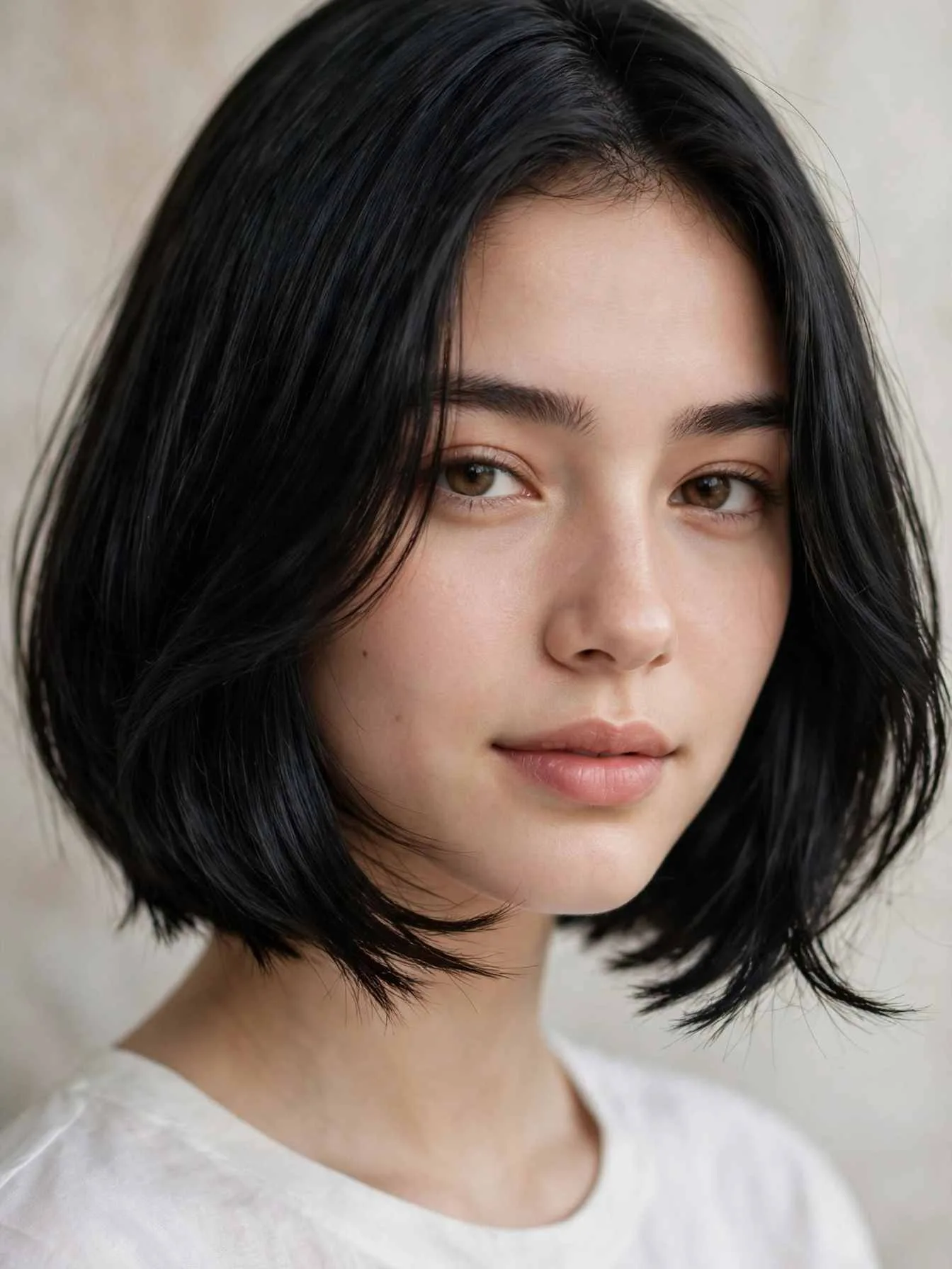 Sleek polished feathered bob