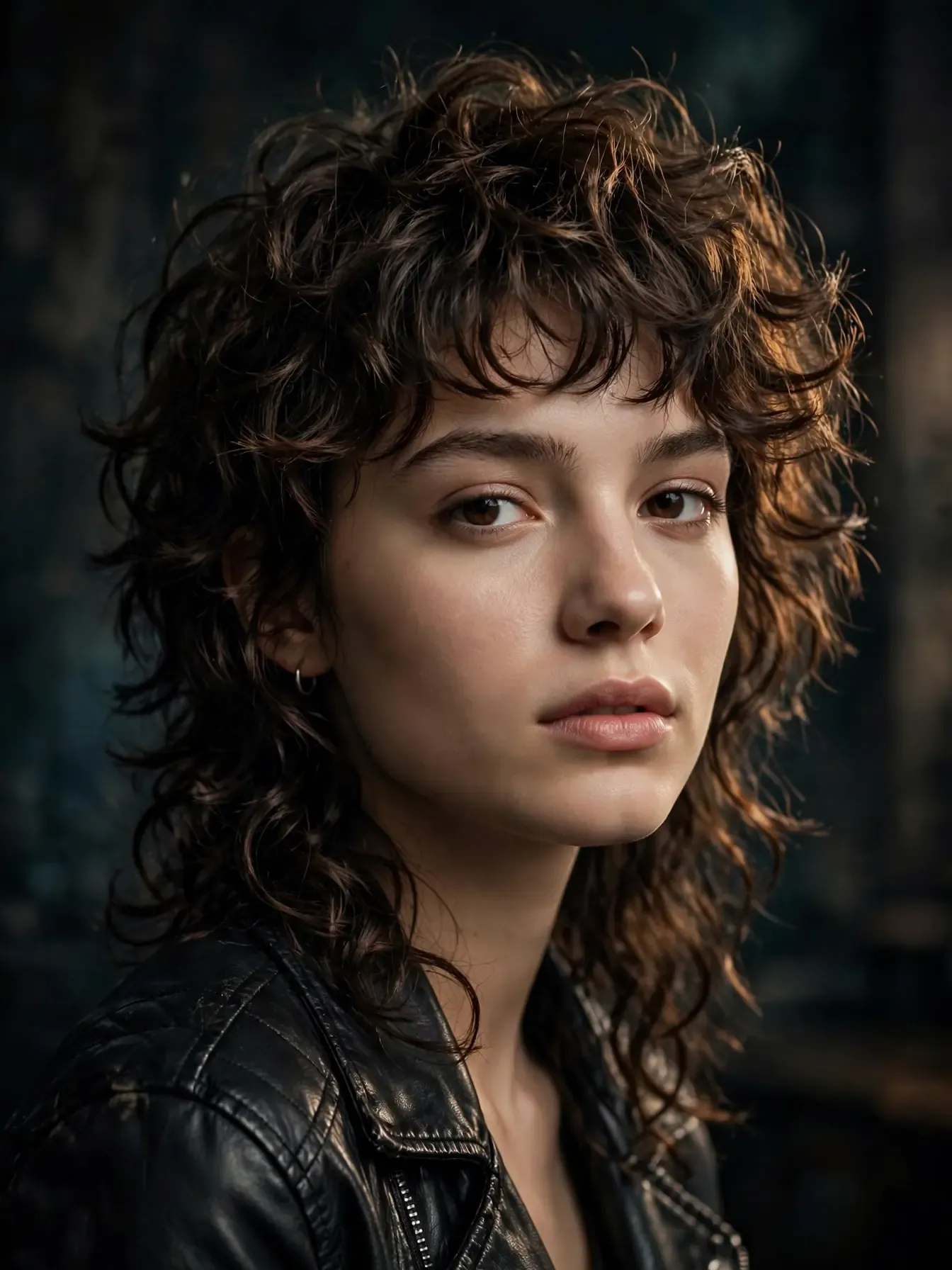 Curly wolf cut with choppy layers
