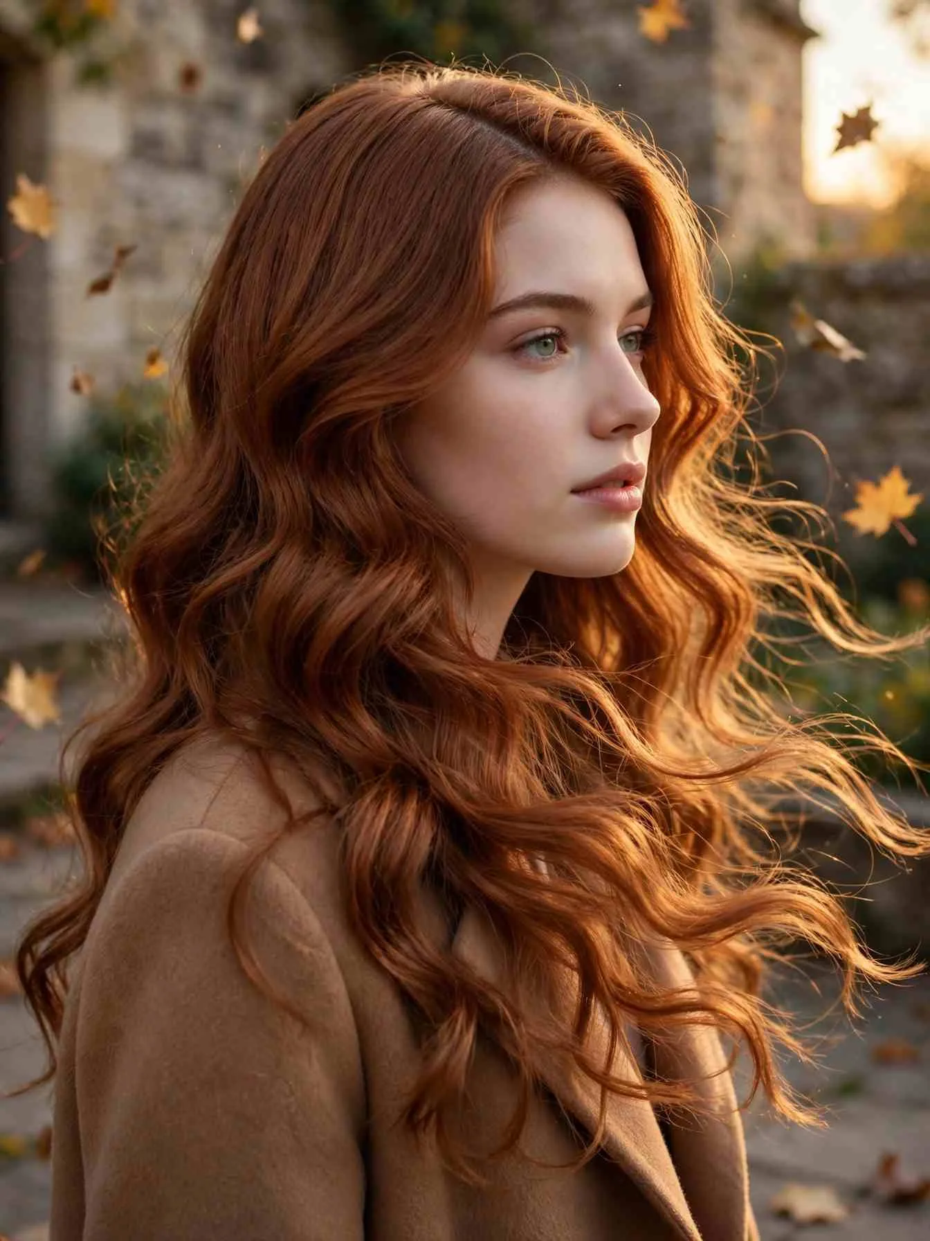 Brushed-out loose S-bend waves with a deep side part